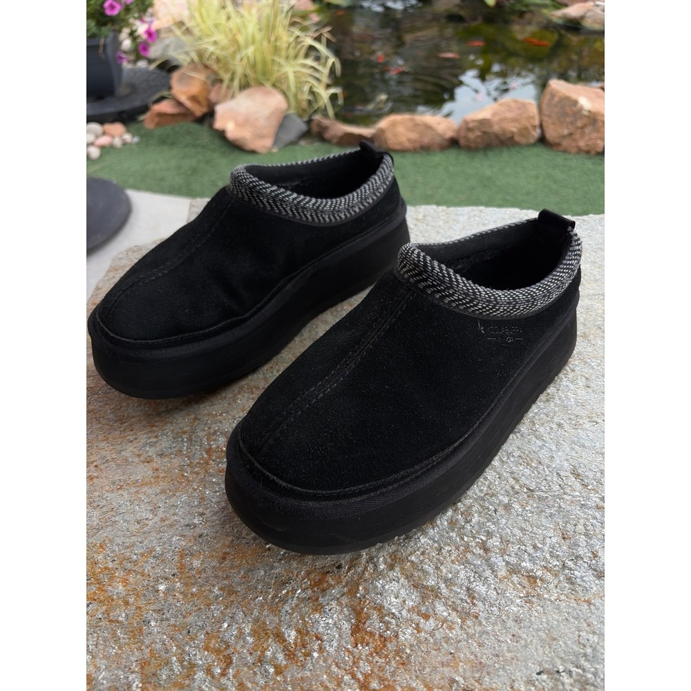 Koolaburra by UGG Burree Platform Mules Black Suede Clogs 1159392 Womens 8 - Picture 4 of 8